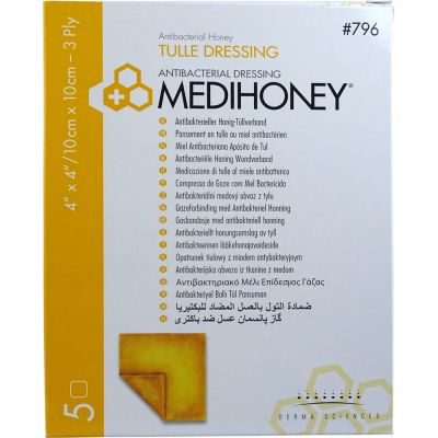 MEDIHONEY antibakterieller Tüllverband 10x10 cm