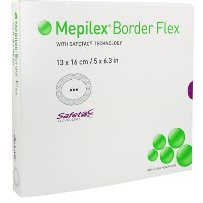 MEPILEX Border Flex Schaumverb.haft.oval 13x16 cm