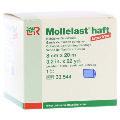 MOLLELAST haft Binden latexfrei 8 cmx20 m blau