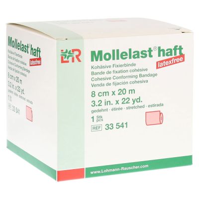 MOLLELAST haft Binden latexfrei 8 cmx20 m rot