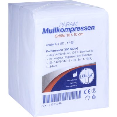 Mullkompressen unsteril 10x10 cm 8fach