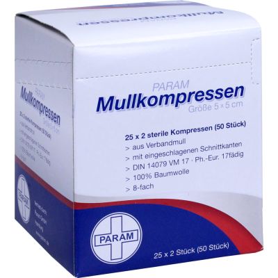 MULLKOMPRESSEN 5x5 cm steril 8fach