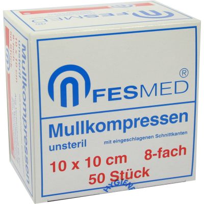 MULLKOMPRESSEN ES 10x10 cm unsteril 8fach