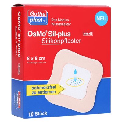 OSMO SIL-plus Silikonpflaster 8x8 cm steril