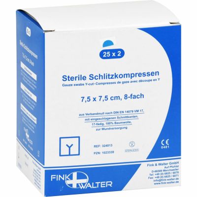 SCHLITZKOMPRESSEN 7,5x7,5 cm steril 8fach