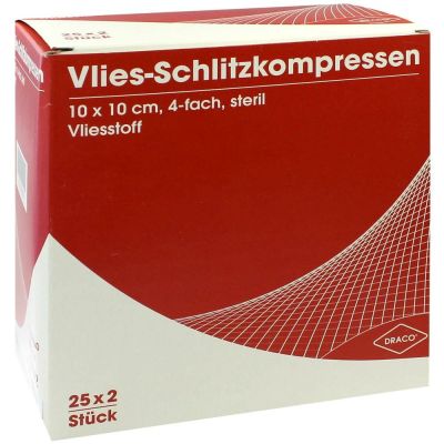 SCHLITZKOMPRESSEN Vlies 10x10 cm steril 4fach