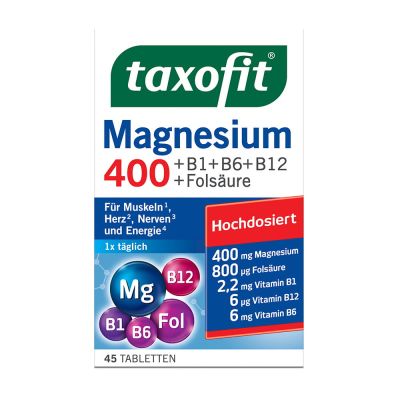 TAXOFIT Magnesium 400+B1+B6+B12+Folsäure Tabletten