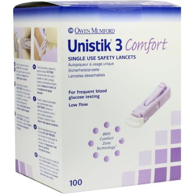 UNISTIK 3 Comfort 1,8 mm Eindr.Tiefe Stechhilfe