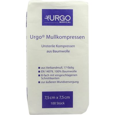 URGO MULLKOMPRESSEN 7,5x7,5 cm unsteril