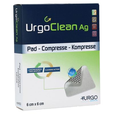 URGOCLEAN Ag Vlieskomp.6x6 cm steril