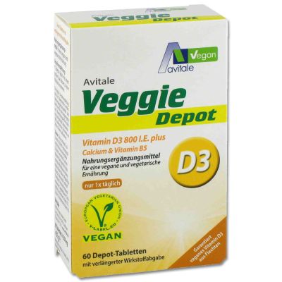 VEGGIE Depot Vitamin D3 800 I.E.+Calcium+B5 Tabl.