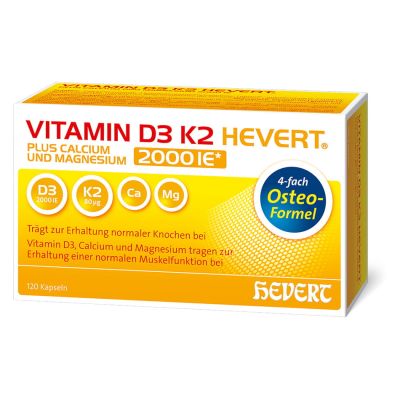 VITAMIN D3 K2 Hevert plus Ca Mg 2.000 I.E./2 Kaps.