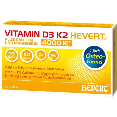 VITAMIN D3 K2 Hevert plus Ca Mg 4000 IE/2 Kapseln