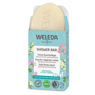 WELEDA feste Duschpflege Geranium+Litsea Cubeba