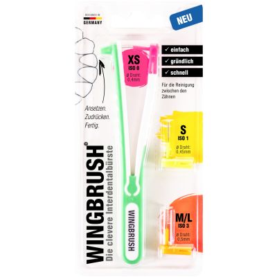 WINGBRUSH Starter-Set Halter m.3 Bürsten