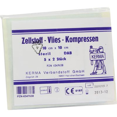 ZELLSTOFF VLIES KOMPRESSEN 10x10 cm steril