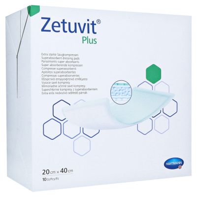 ZETUVIT Plus extrastarke Saugkompr.steril 20x40 cm