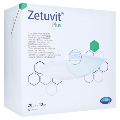 ZETUVIT Plus extrastarke Saugkompr.steril 20x40 cm