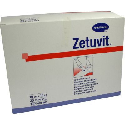 ZETUVIT Saugkompressen unsteril 10x10 cm