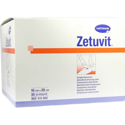 ZETUVIT Saugkompressen unsteril 10x20 cm