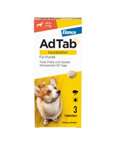 ADTAB 225 mg Kautabletten für Hunde &gt;5,5-11 kg