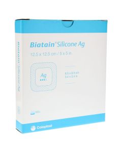 BIATAIN Silicone Ag Schaumverband 12,5x12,5 cm