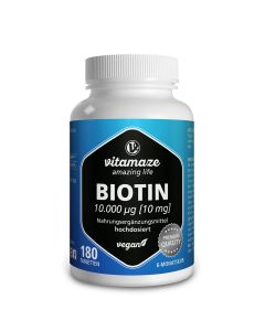BIOTIN 10 mg hochdosiert vegan Tabletten