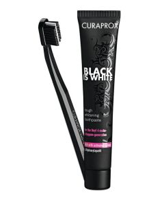 CURAPROX Black is White Kohlezahnpasta und Bürste